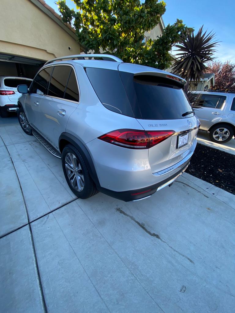 Silver Mercedes-Benz GLE 350 with freshly tinted side and rear glass